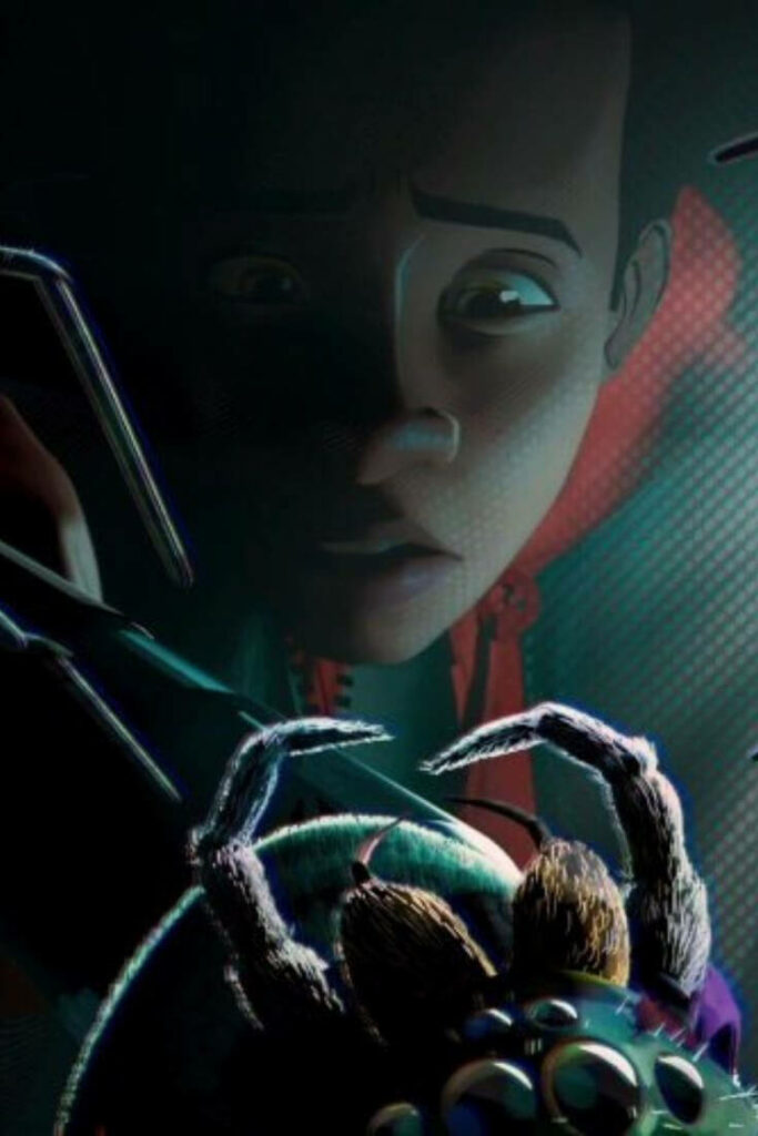 Intense Miles Morales Spider-Man Wallpaper Design with Surprise Emotion