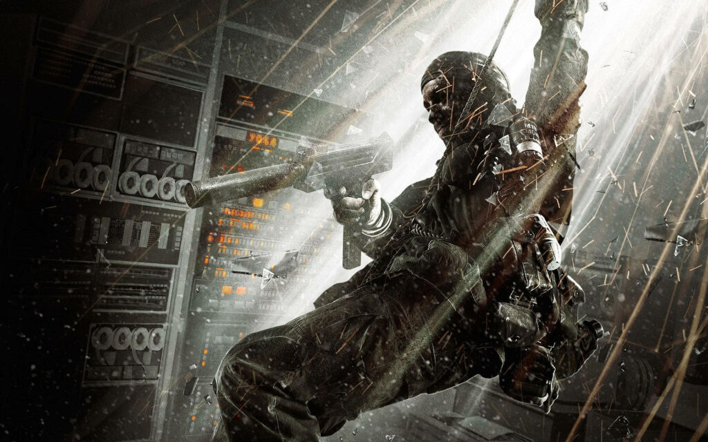Jaw-Dropping Shot: Action-packed Cod Cold War-inspired Soldier Descends from Ceiling Wallpaper