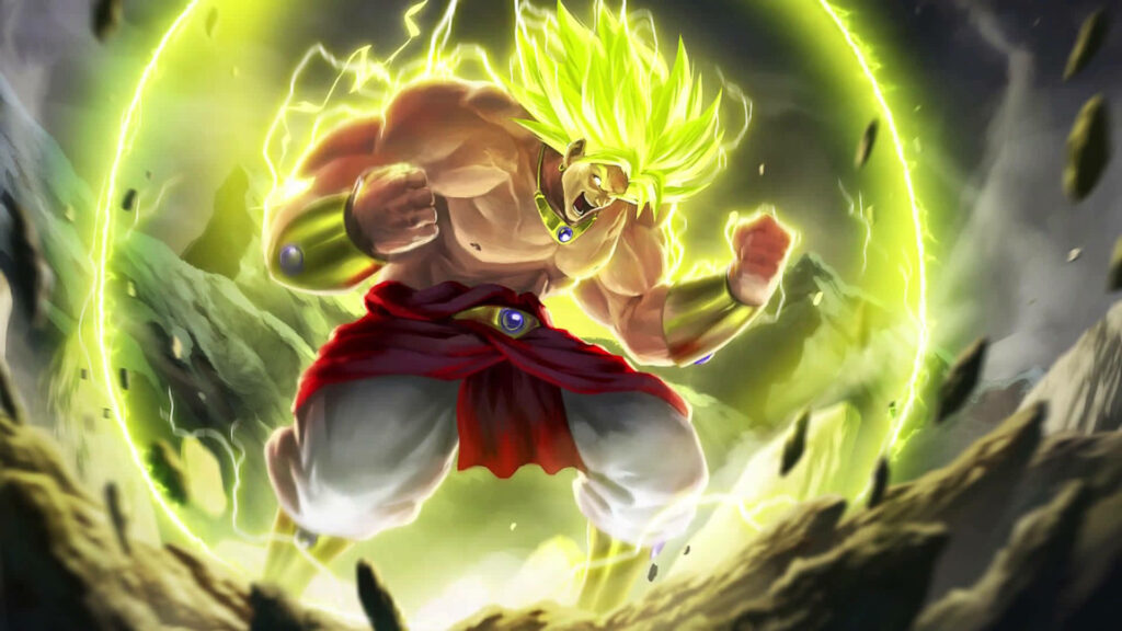 Fury Unleashed: Broly's Unstoppable Transformation Wallpaper