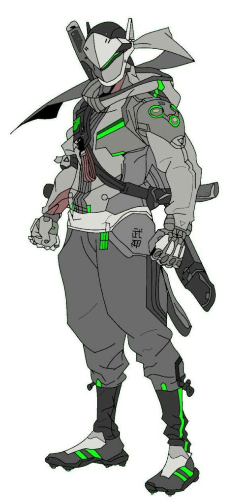 Steely Stealth: Embracing the Cyborg Ninja Aesthetic - Genji's Hooded iPhone Wallpaper