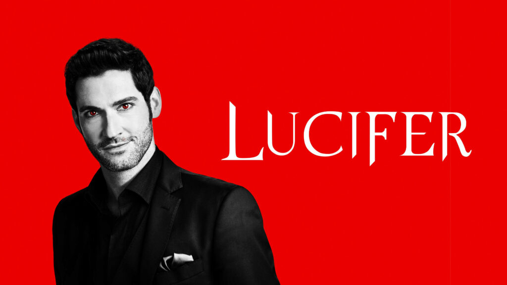 Redemption in Red: Tom Ellis as Lucifer Morningstar in Stunning Wallpaper