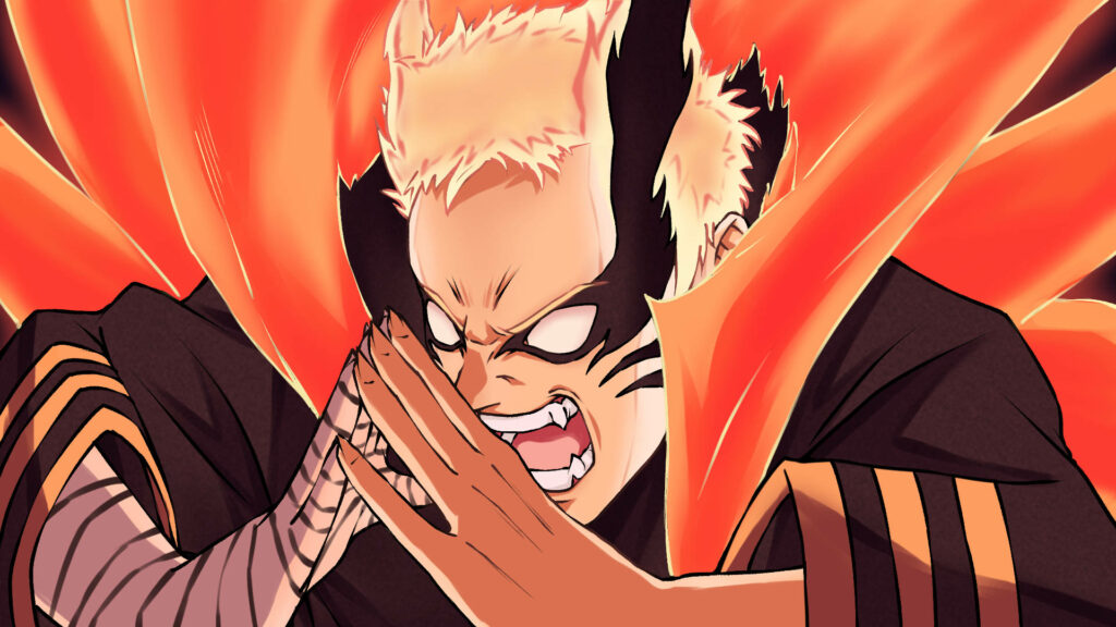 The Fiery Baryon Mode: Naruto Unleashes the Power Within, Erupting with Fierce Hand Sign Fury Wallpaper