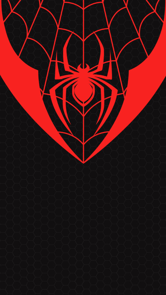 Miles Morales Spider-Man Emblem on Dark Wallpaper - Urban & Vibrant Image
