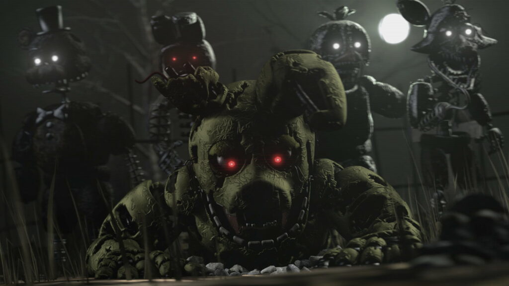 Springtrap Haunting: Intense HD Wallpaper from Five Nights At Freddy's 3 Video Game