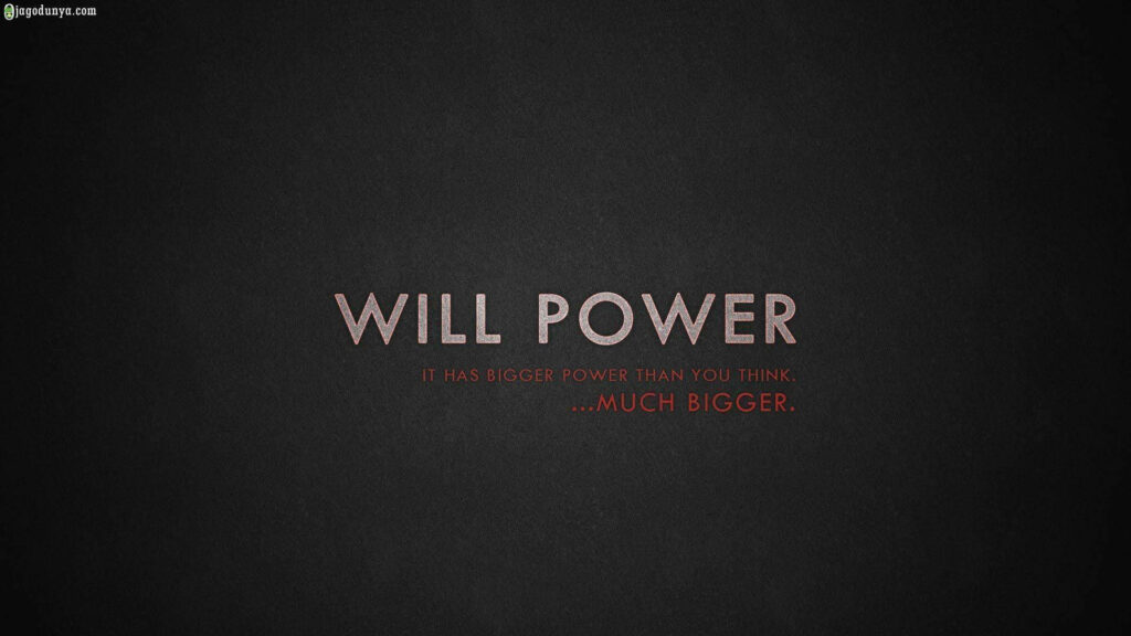 Determined Spirit: Inspiring Wallpaper with Bold 'Will Power' Typography on a Mesmerizing Dusk Background
