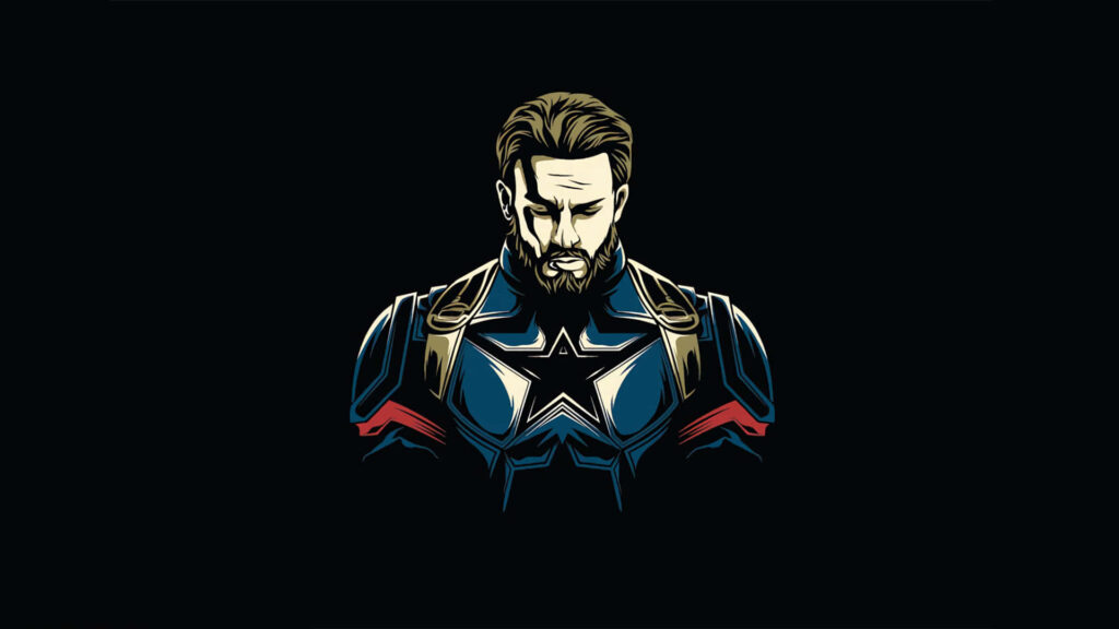 Patriotic Defender: A Captivating Desktop Wallpaper of Captain America