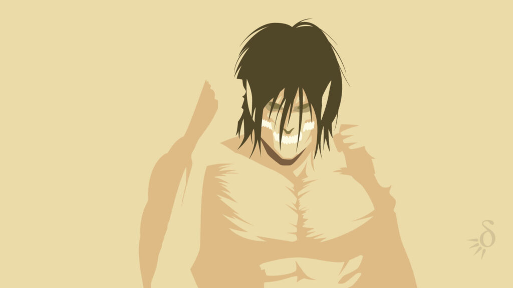 Brave Transformation: Eren Yeager Unleashes the Power of the Founding Titan Wallpaper