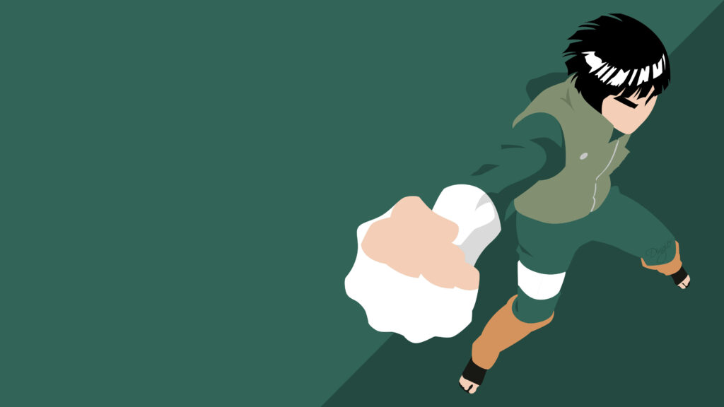 Rockin' Teen Taijutsu: Vector Wallpaper of Naruto's Rock Lee