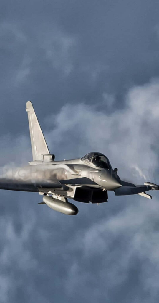 Fighter Jet Cutting Through Clouds - Mobile Phone Background Wallpaper