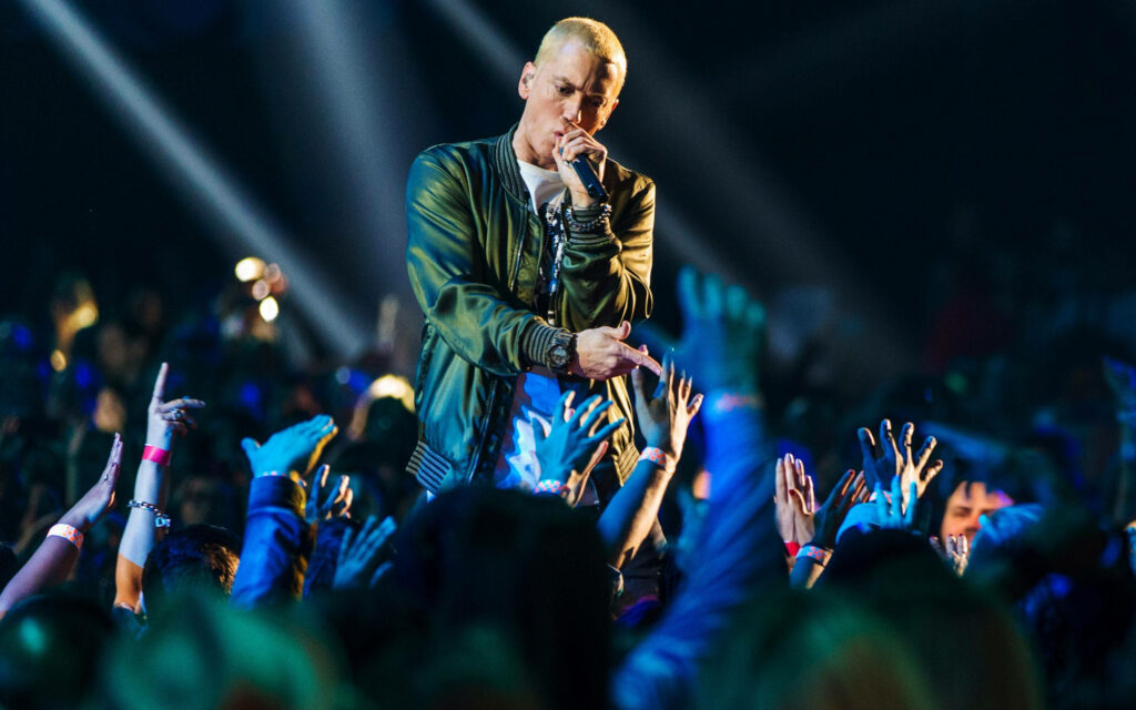 Elevate Your Eminem Experience with This Live Concert Wallpaper