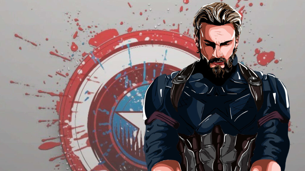 Sleek and Mighty: Captain America's Cool Background Shot in 3840 X 2160 resolution Wallpaper