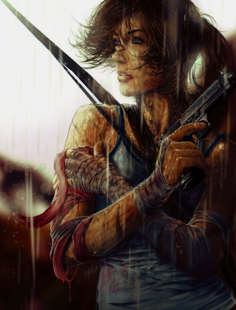Survival Instincts: Lara Croft's Intrepid Battle in Rise Of The Tomb Raider Wallpaper