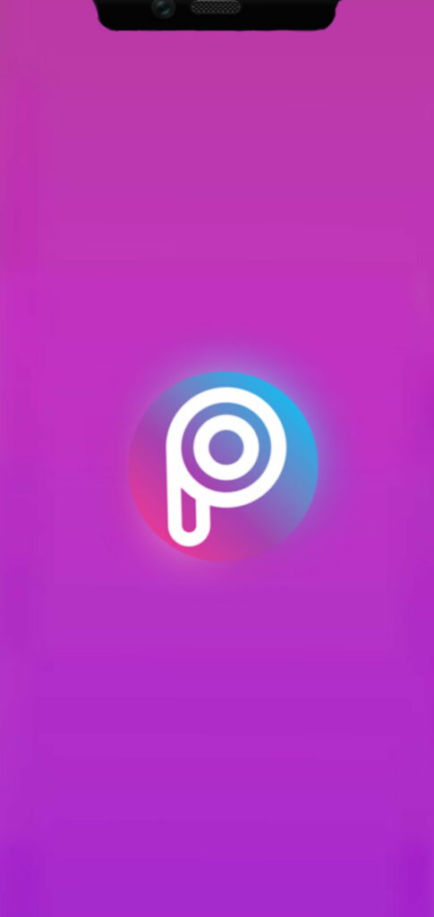 Vibrant Gradient Background with Distinct PicsArt Logo: A Creative Touch to Your Photos! Wallpaper