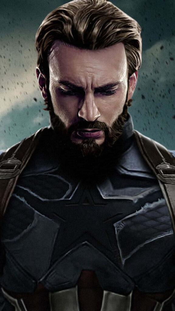 Unmasked Hero: Captain America in Action - Marvel Avengers Background for Android Devices Wallpaper