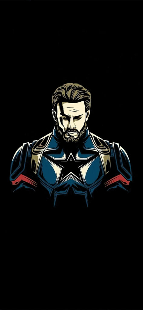 Captain America Contemplates Unmasked in Brooding Mobile Wallpaper