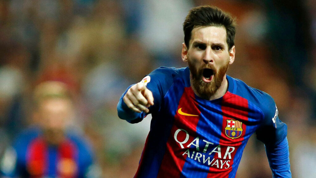 Unstoppable Messi Powers Forward with Intensity: A Striking Snapshot from 2021 Wallpaper