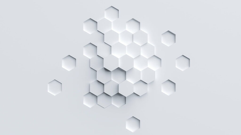 Abstract Hexagon: A Simple and Minimalistic Photograph on White Background Wallpaper