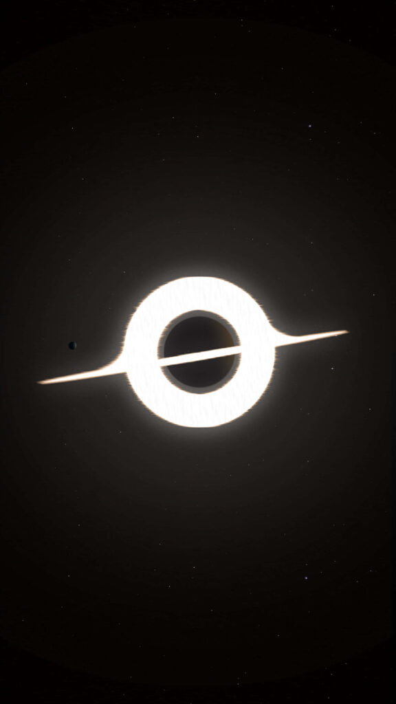 Journey into the Celestial Abyss: Witness the Enigmatic Interstellar Black Hole Devouring Cosmic Elements in a Captivating Visual Spectacle! Wallpaper