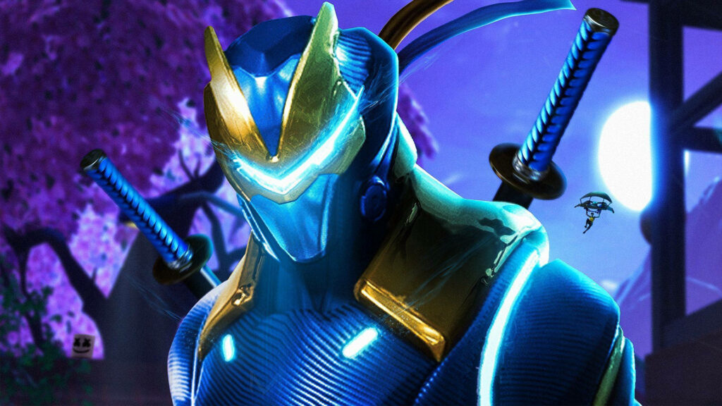 The Epic Close-up: Unveiling the Stylish Omega Outfit in This Awesome Fortnite Background Wallpaper