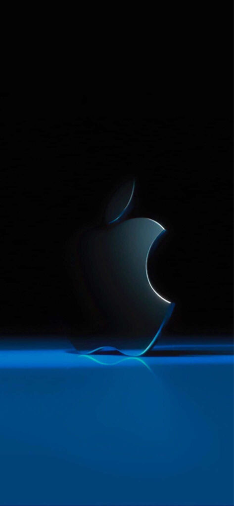 Cutting-edge Elegance: A Sleek Black and Blue Iphone Showered in Style Wallpaper
