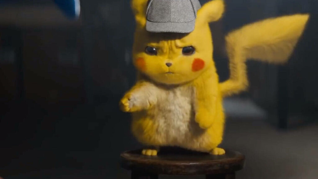 Detective Pikachu in Distress: A Captivating 3D Wallpaper with Upset Pikachu and Light Grey Hat