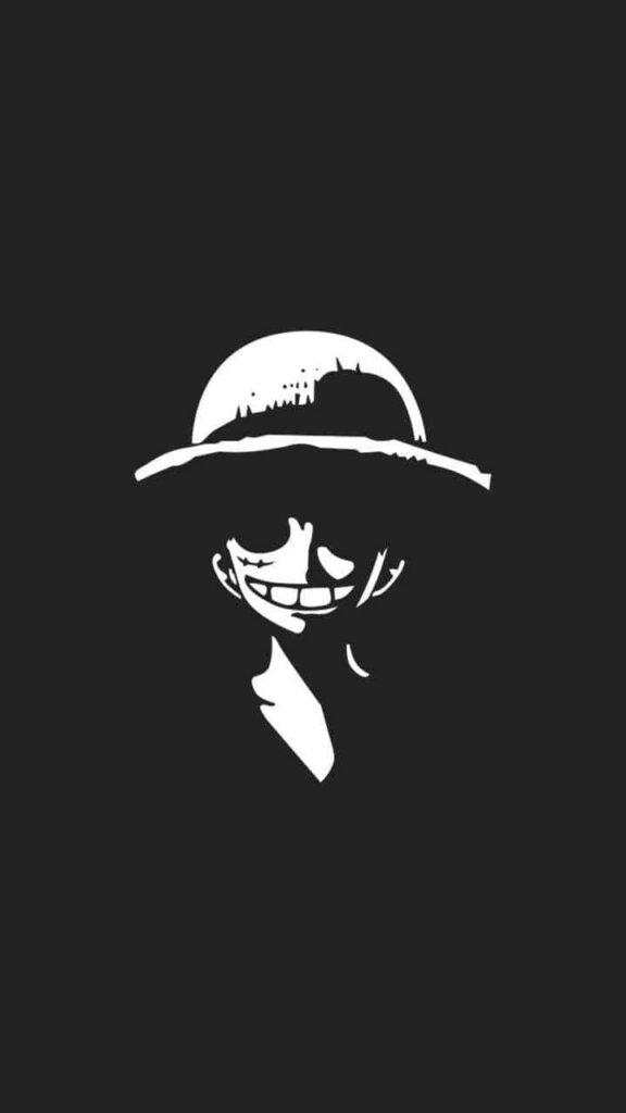 Piercing Resolve: The Inspiring Monochrome Portrait of Luffy, the Unyielding Hero from One Piece Wallpaper