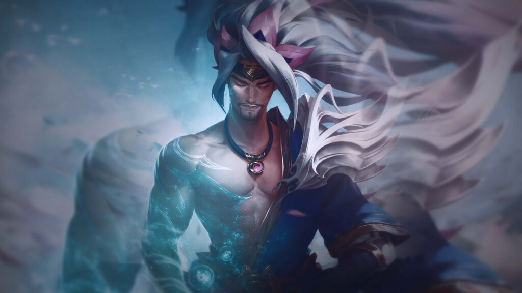 Unyielding Might: Yasuo, the Unstoppable Swordmaster, Prepares for Battle Wallpaper