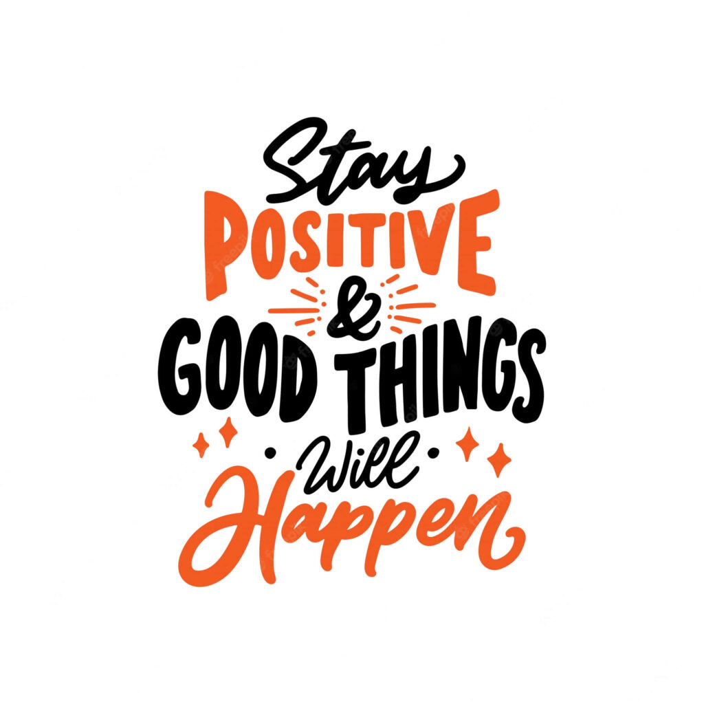 Stay Positive Wallpaper: Uplifting Quote in Bold Orange & Black