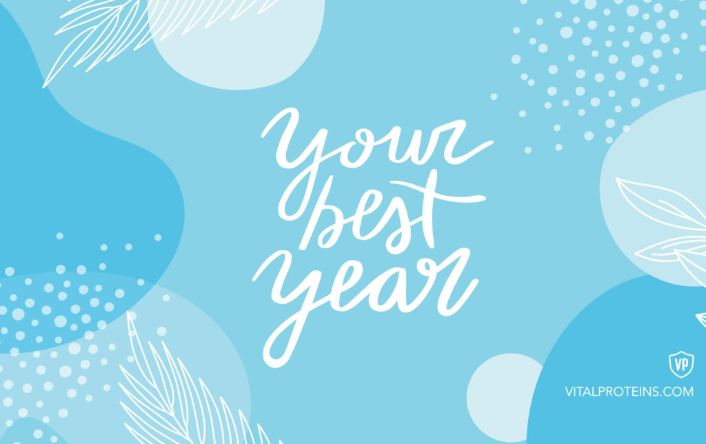 Uplifting 'Your Best Year' Wallpaper - Dynamic Blue Background Design