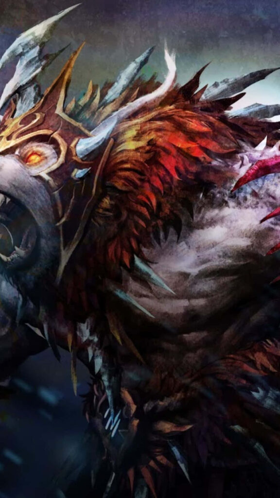Ferocious Ursa Warrior Roars in Stunning Dota 2 Android Wallpaper