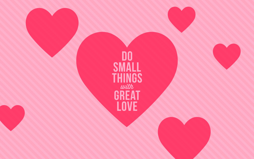 Valentine's Day Wallpaper: Pink Stripes & Inspiring Heart Message