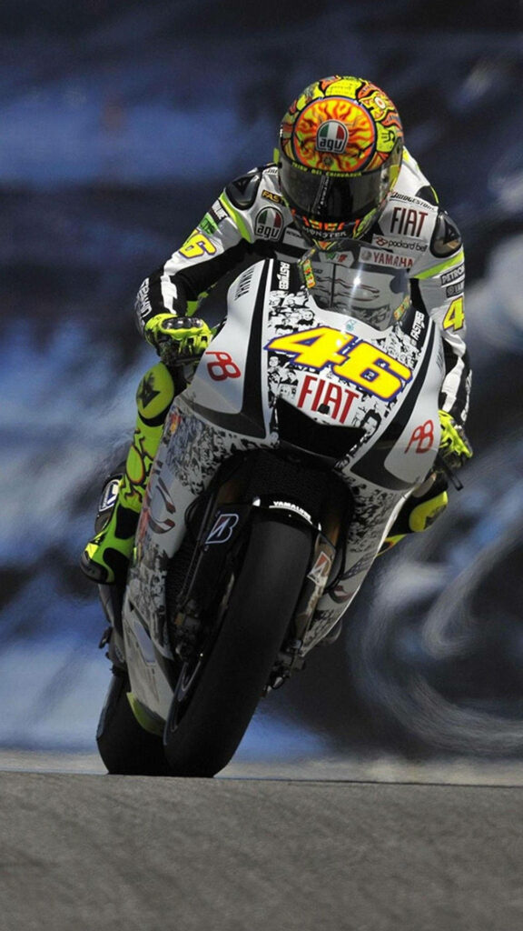 Valentino Rossi Fiat Yamaha Wallpaper - Iconic Number 46 in Action