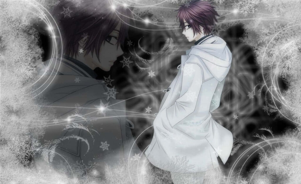 Vampire Knight Anime Character in Frosty Snowflake Wallpaper