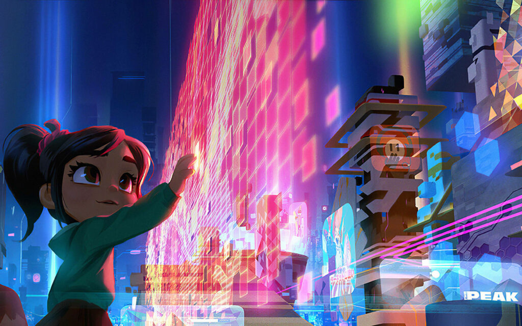 Vanellope Explores a Colorful Digital World - Wreck-It Ralph Wallpaper
