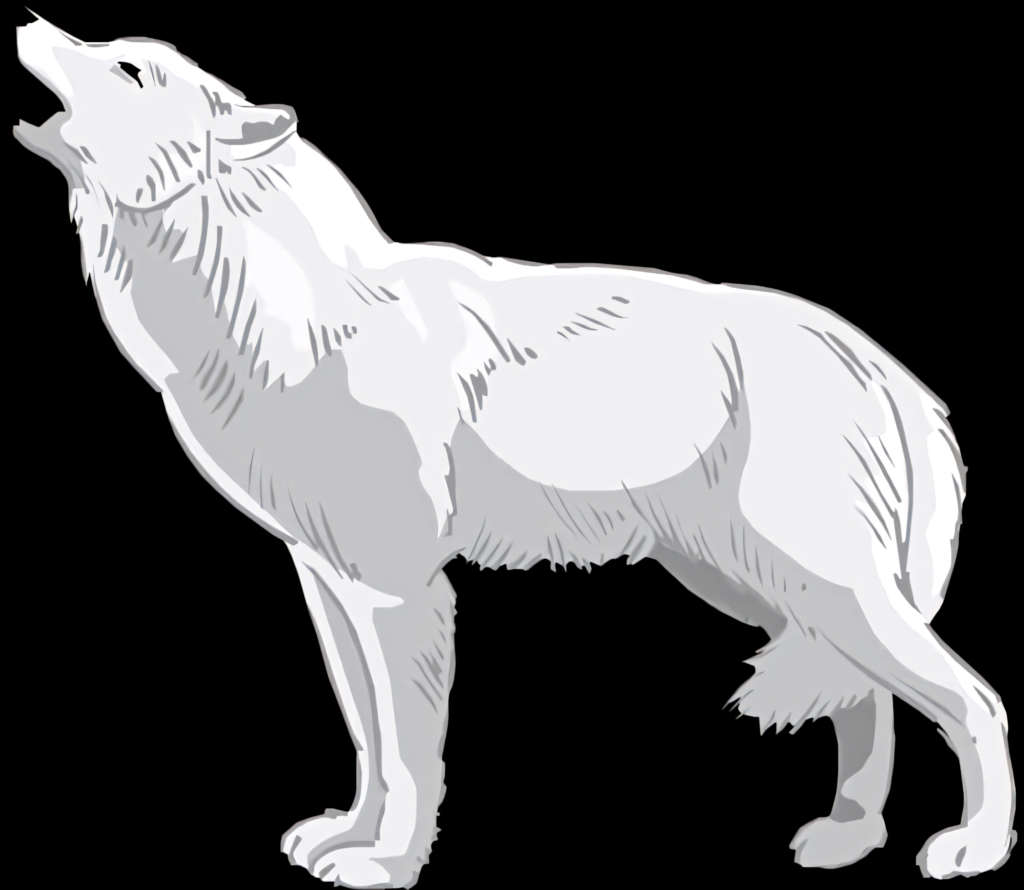 Vector Illustration of Howling Wolf on Transparent Background Wallpaper