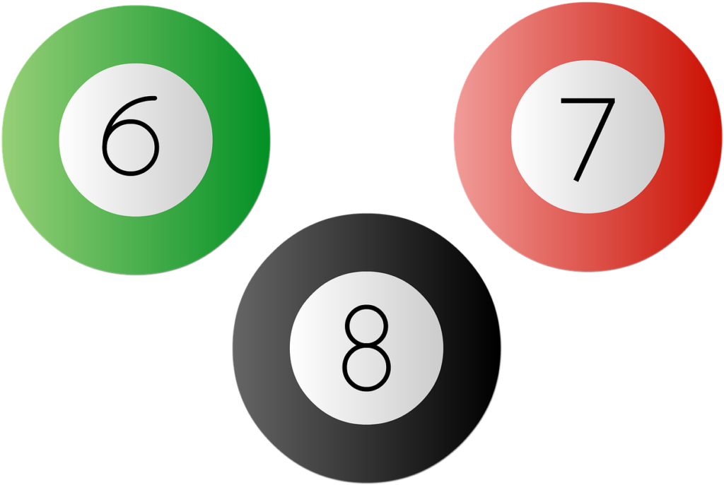 Snooker Balls 6, 7, 8 Vector Design - Green, Red, and Black Wallpaper