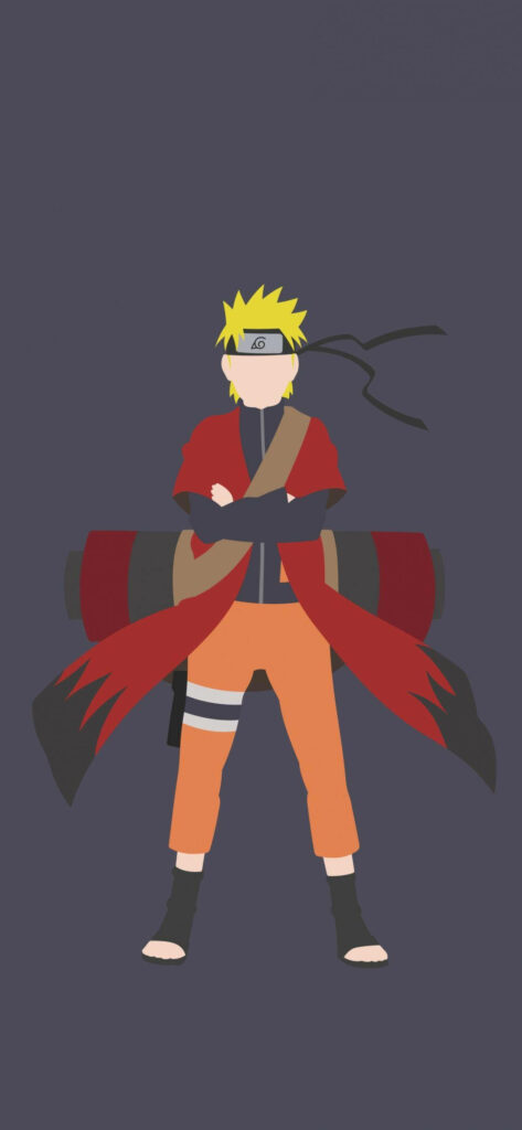 Enigmatic Sage: A Naruto Phone Wallpaper in Vector Art Style