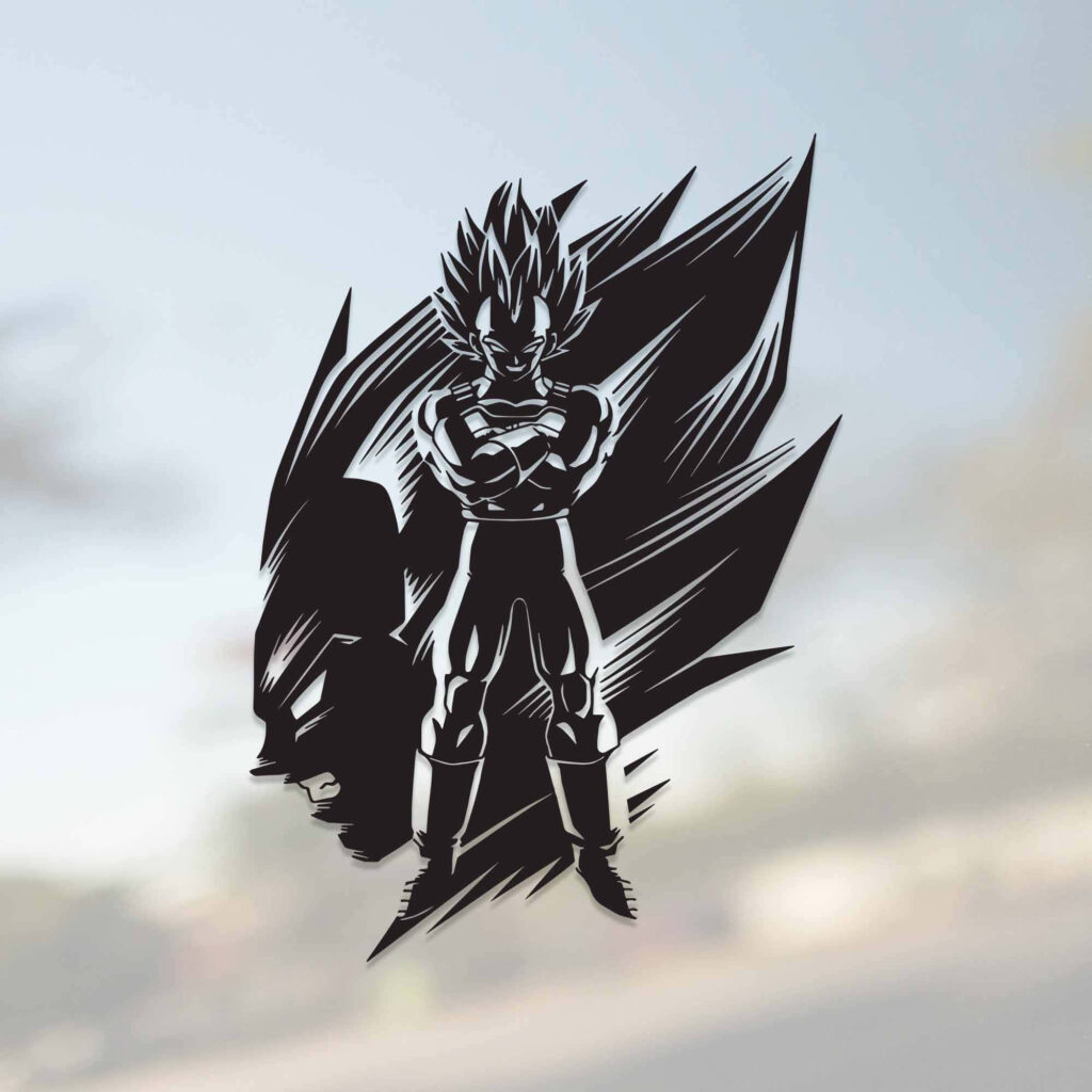 Stunning Black and White Vegeta Wallpaper from Dragon Ball Series