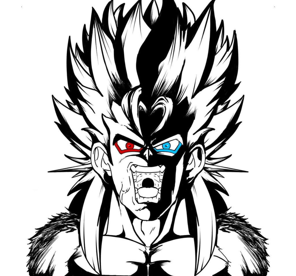 Fierce Vegeta Wallpaper: Monochrome Saiyan Prince Background