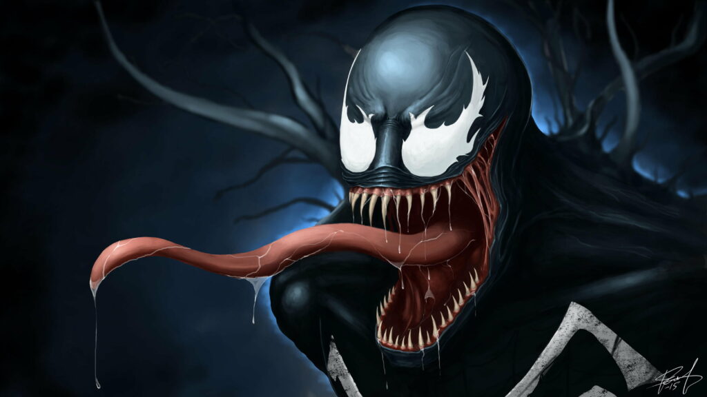 Dynamic Venom: An Extravaganza of Superhero Artistry in QHD Wallpaper!