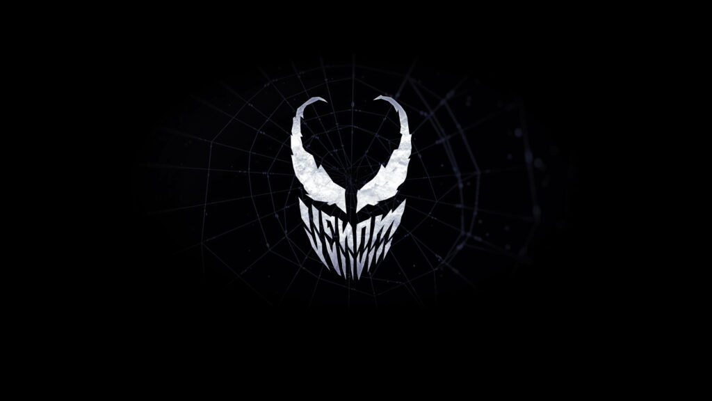 Sleek Superhero Emblem: Minimalist Venom in 4K Wallpaper