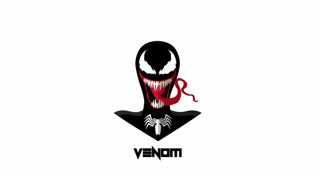 The Lethal Enigma: A Minimalistic Take on the Venom Movie Wallpaper