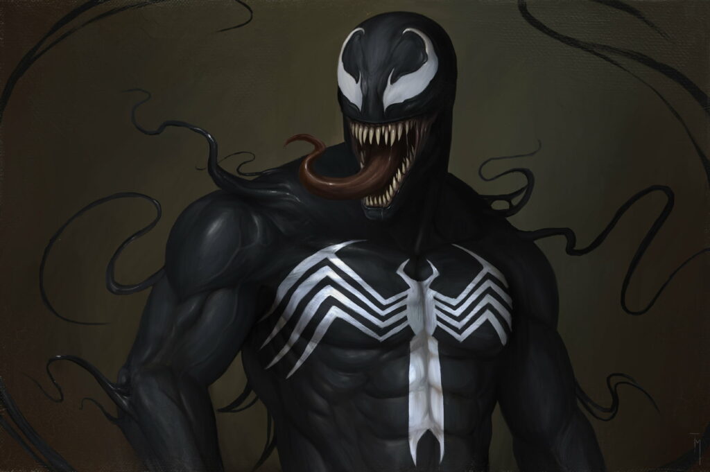 Venom Unleashed: Stunning Superhero Artwork in High-Definition Wallpaper