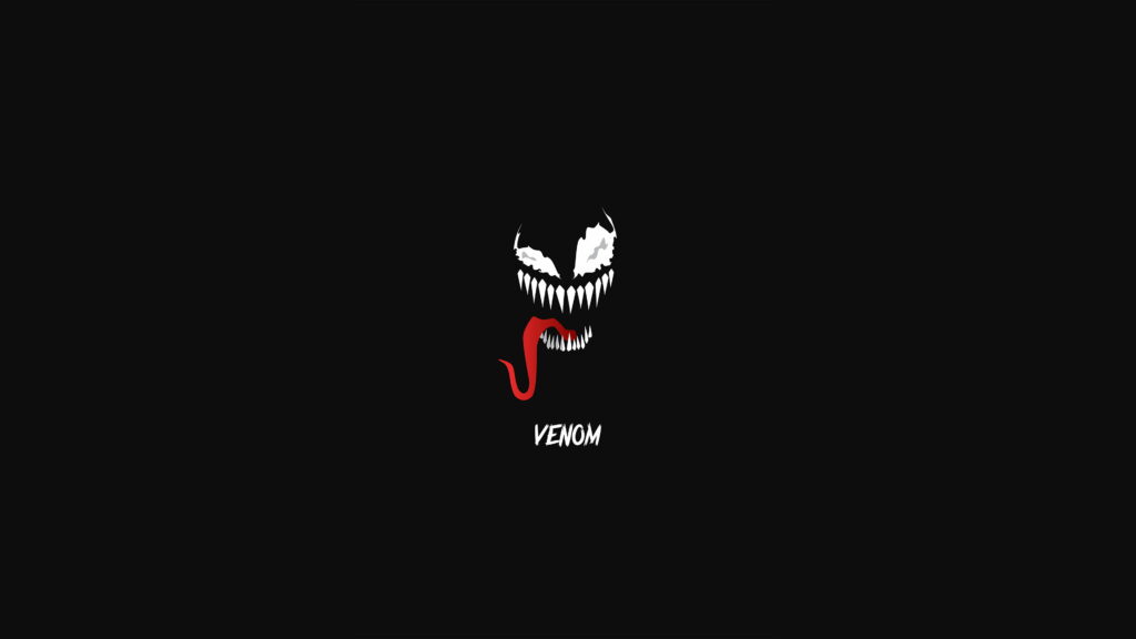 Minimalistic Dark Art: Venom Unleashed in Superhero Splendor Wallpaper