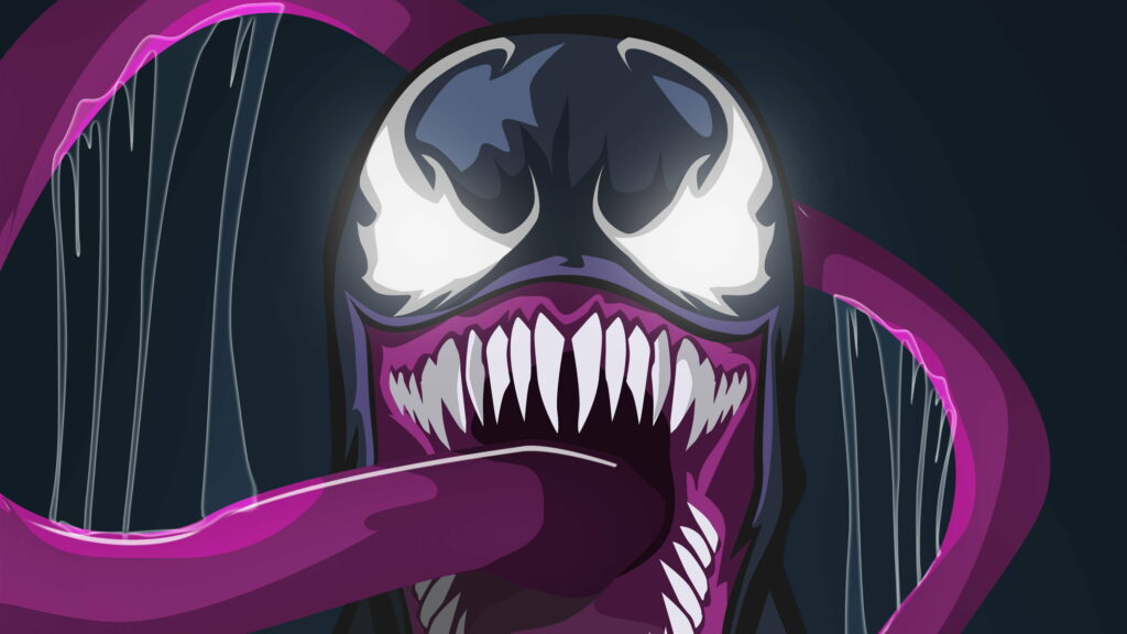 Venom: Immersive Behance Artwork Showcasing Superhuman Digital Superhero in QHD Wallpaper