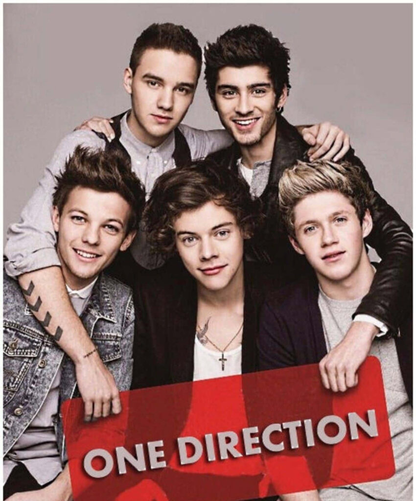 One Direction's Enchanting iPhone Wallpaper: Vibrant Digital Tribute with Captivating Red Placard