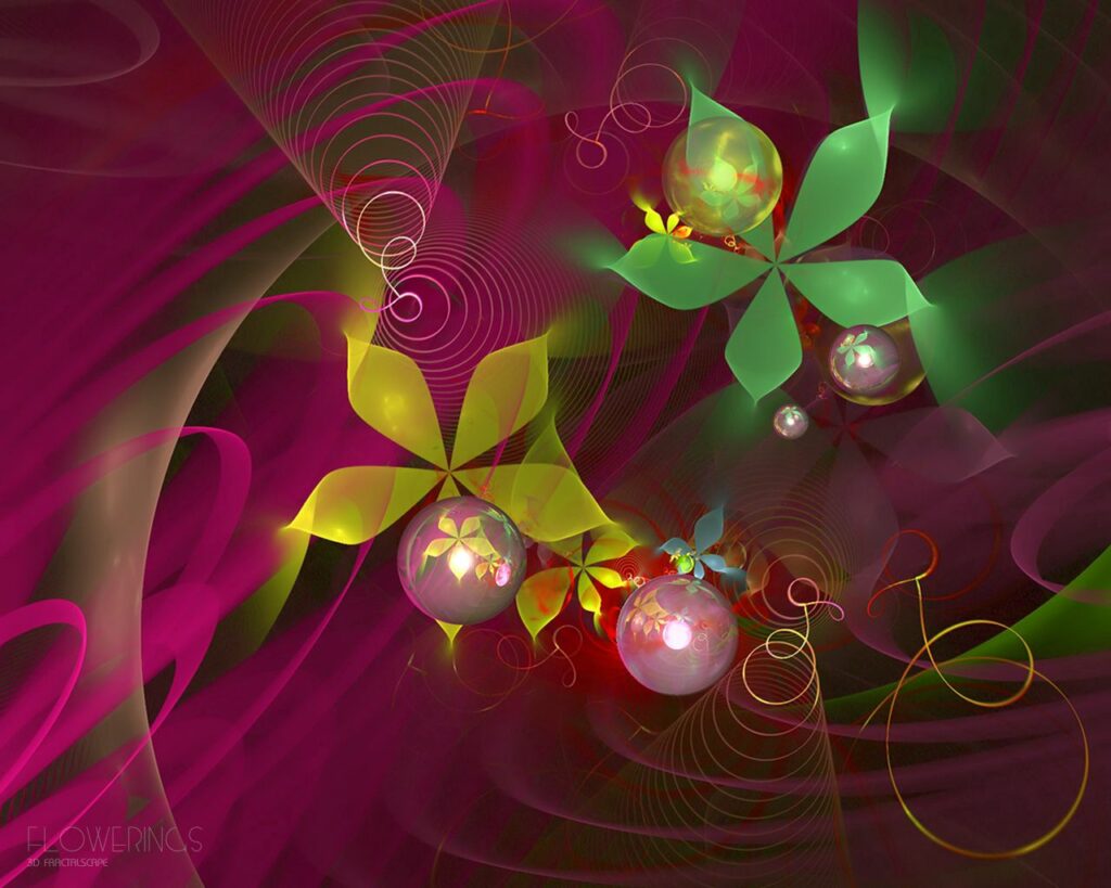 Vibrant Abstract Wallpaper: Colorful Flowers & Light Patterns