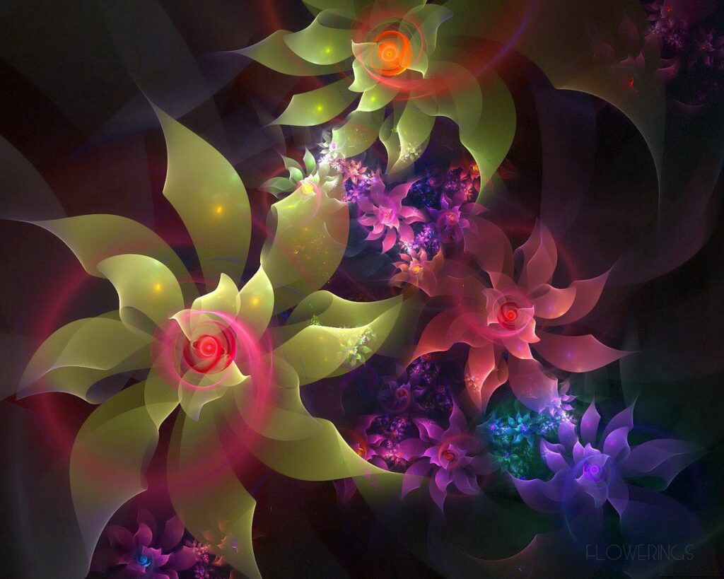 Vibrant Abstract Floral Wallpaper: Multicolored 1280x1024 Background