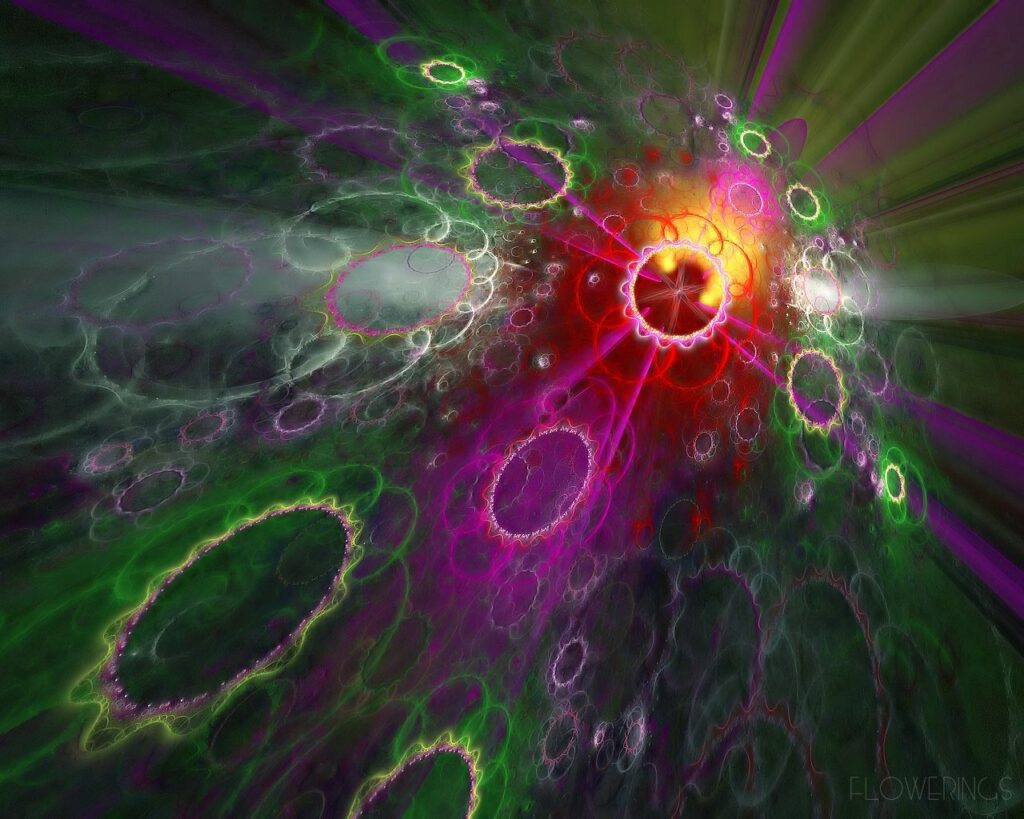 Vibrant Cosmic Abstract Wallpaper: Colorful Swirls & Luminous Effects