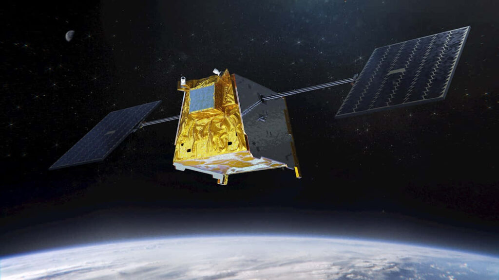 Vibrant 1280x720 Satellite Technology Wallpaper - Earth Orbit View